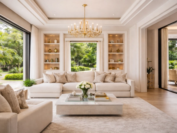 Interior elegante de villa de lujo